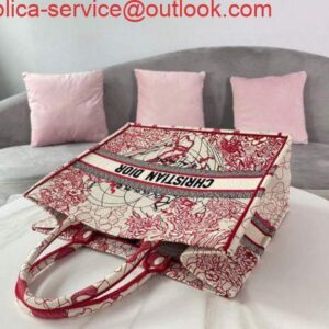 Replica Dior M1286 DIORAMOUR DIOR BOOK TOTE Red and White D-Royaume d'Amour Embroidery 2