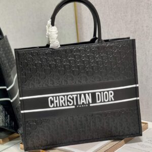 Replica Dior M1286 Large Book Tote Black Perforated and Embossed Oblique Calfskin