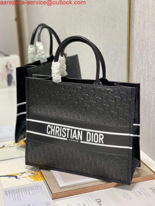 Replica Dior M1286 Large Book Tote Black Perforated and Embossed Oblique Calfskin 2