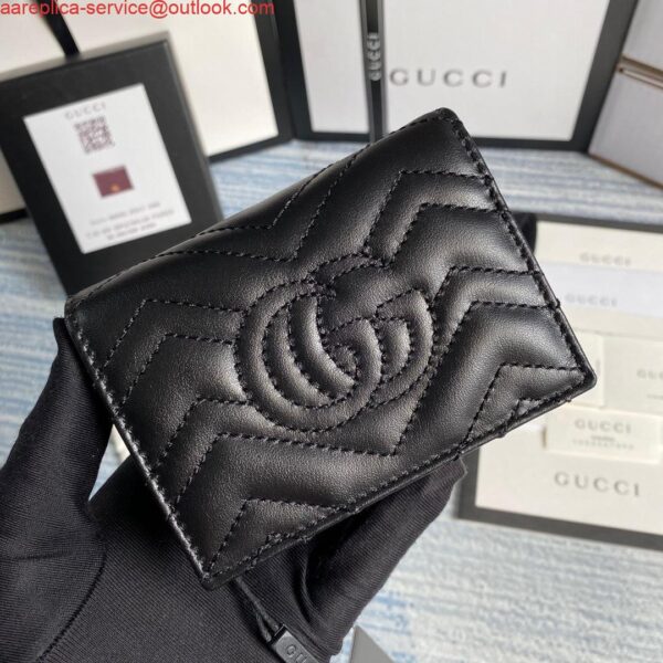 Replica Gucci 466492 GG Marmont card case wallet in Black