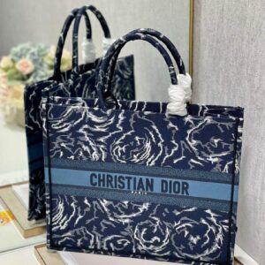 Replica Dior M1286 Large Book Tote Blue Dior Roses embroidery 2