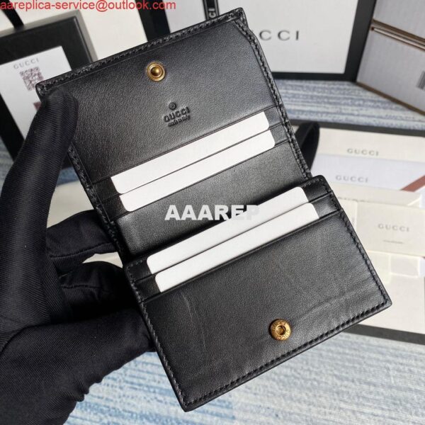 Replica Gucci 466492 GG Marmont card case wallet in Black 6