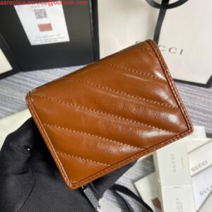 Replica Gucci 466492 GG Marmont card case wallet in Brown