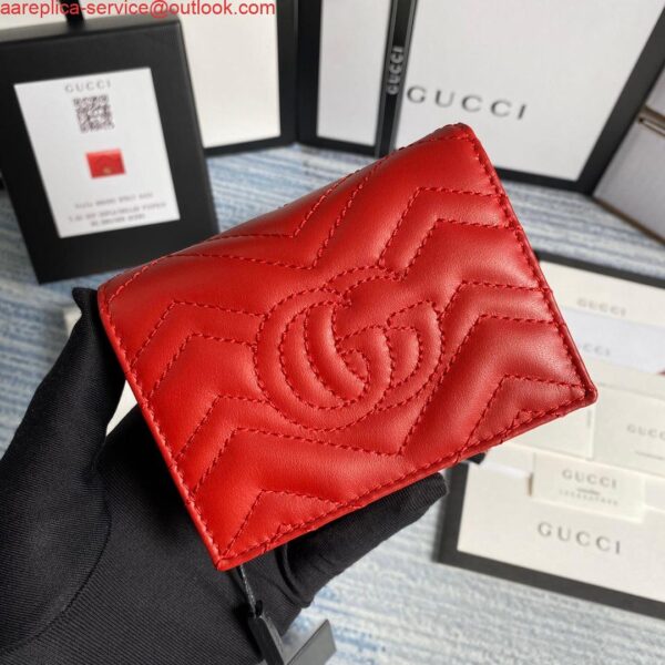 Replica Gucci 466492 GG Marmont card case wallet in Red 3