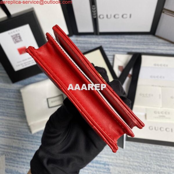 Replica Gucci 466492 GG Marmont card case wallet in Red 5