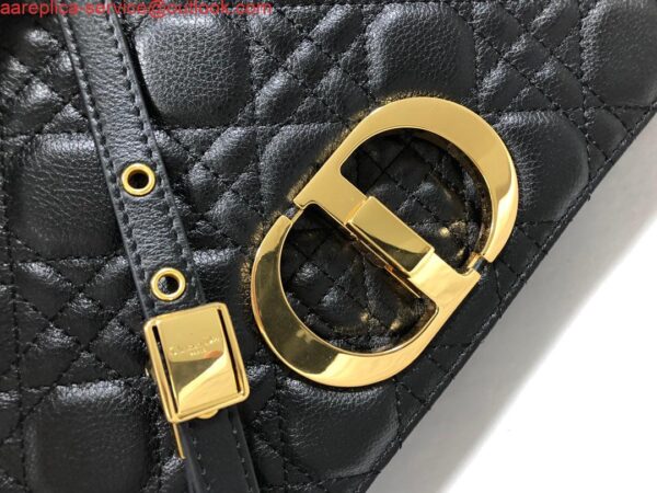 Replica Dio rM9243 Large Caro Bag Calfskin black logo gold 6