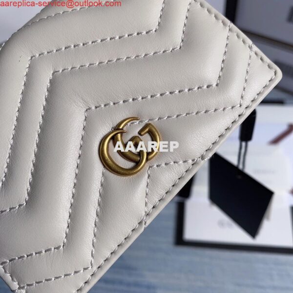 Replica Gucci 466492 GG Marmont card case wallet in White 6