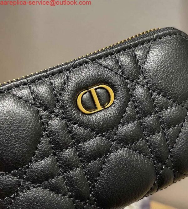 Replica Dior Caro Mini zipper clutch 5087 Black