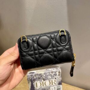 Replica Dior Caro Mini zipper clutch 5087 Black 2