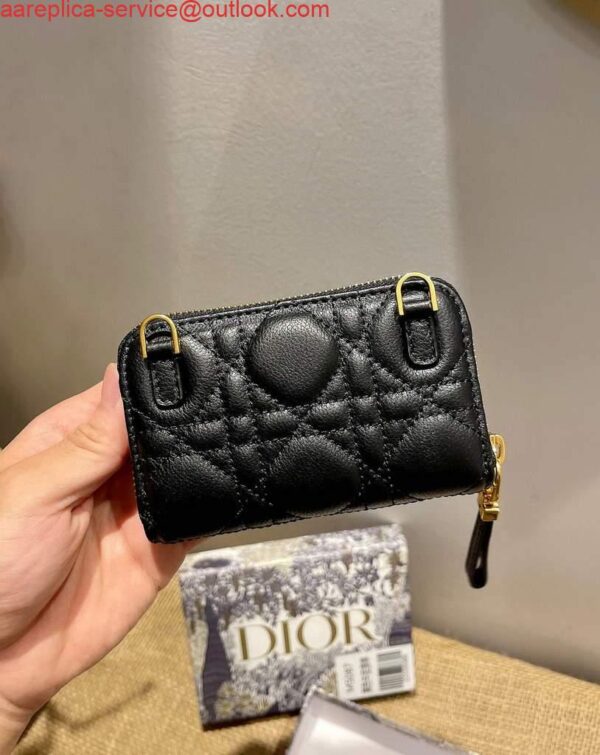 Replica Dior Caro Mini zipper clutch 5087 Black 2