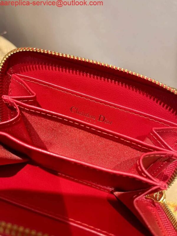 Replica Dior Caro Mini zipper clutch 5087 Red 6