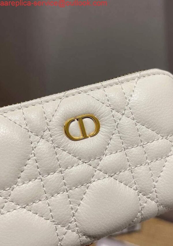 Replica Dior Caro Mini zipper clutch 5087 White 3