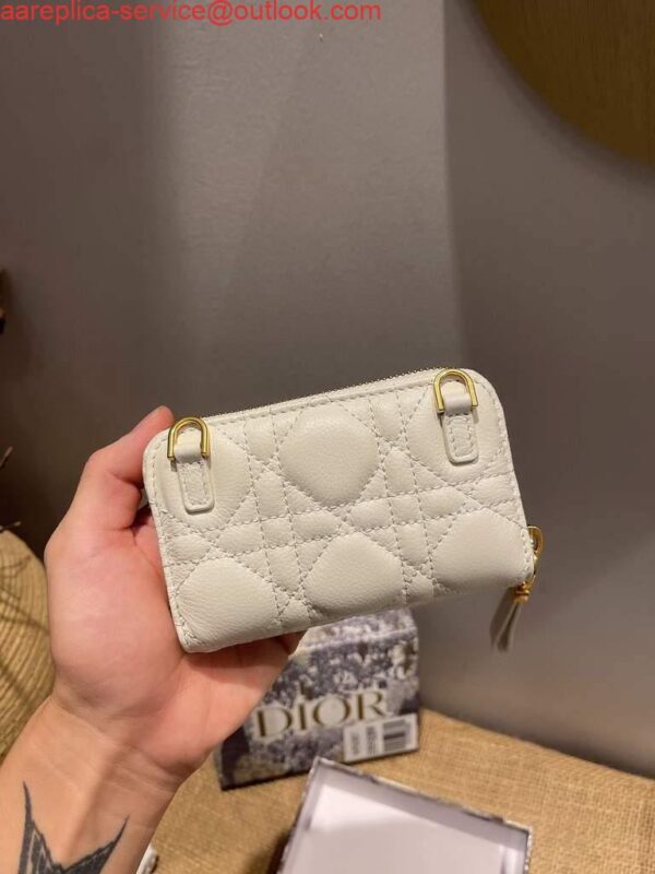 Replica Dior Caro Mini zipper clutch 5087 White 4