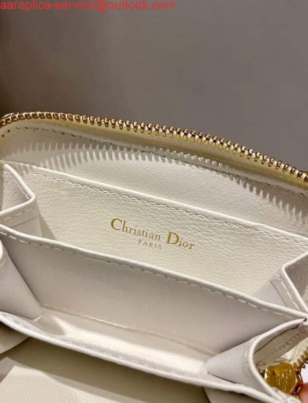 Replica Dior Caro Mini zipper clutch 5087 White 5