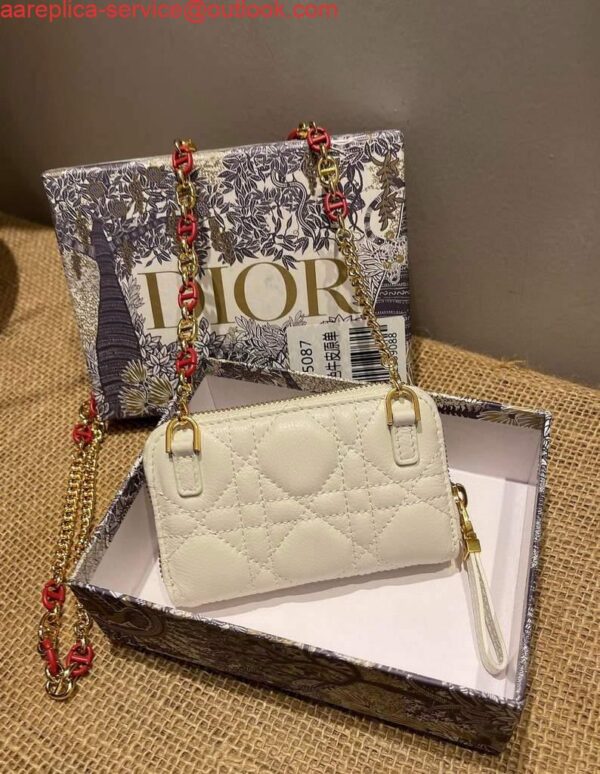 Replica Dior Caro Mini zipper clutch 5087 White 7