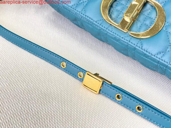 Replica Dior Large Caro Bag M9243 Calfskin Blue Gold 10