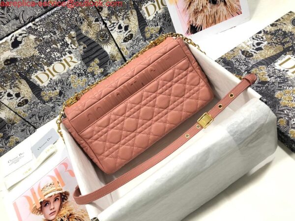 Replica Dior Large Caro Bag M9243 Calfskin Pink Gold