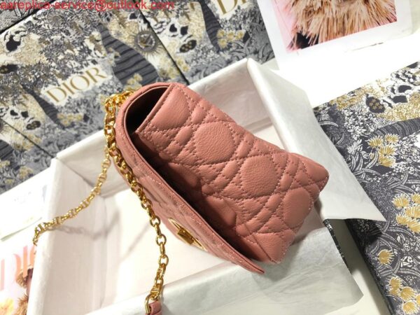 Replica Dior Large Caro Bag M9243 Calfskin Pink Gold 2