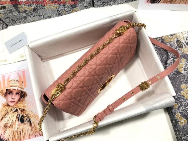 Replica Dior Large Caro Bag M9243 Calfskin Pink Gold 5