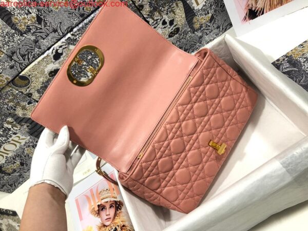 Replica Dior Large Caro Bag M9243 Calfskin Pink Gold 6