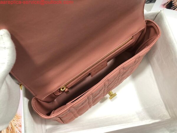 Replica Dior Large Caro Bag M9243 Calfskin Pink Gold 7