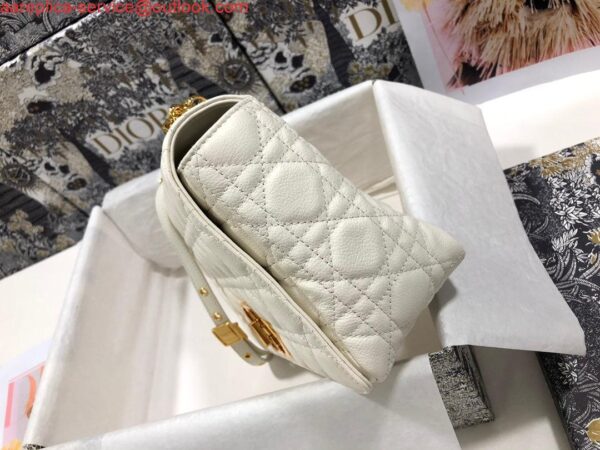 Replica Dior Large Caro Bag M9243 Calfskin white Gold 5