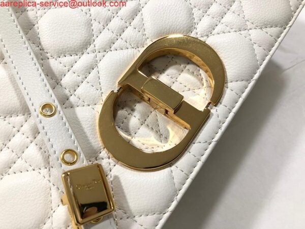 Replica Dior Large Caro Bag M9243 Calfskin white Gold 6