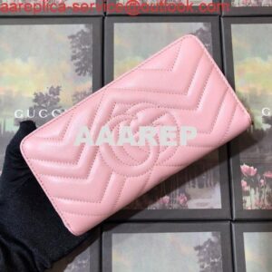 Replica Gucci 443123 GG Marmont Zip Around Wallet Pink