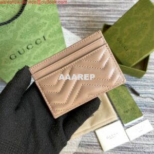 Replica Gucci 443127 GG Marmont Card Case Apricot