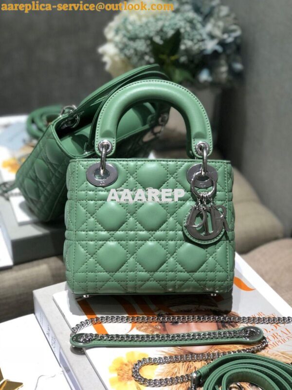 Replica Christian Dior Lady Dior Quilted in Lambskin Leather Bag Minty 3