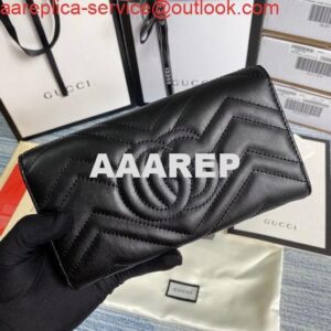 Replica Gucci 443436 GG Marmont Continental Wallet Black