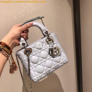 Replica Christian Dior Lady Dior Quilted in Lambskin Leather Bag Sky B 2