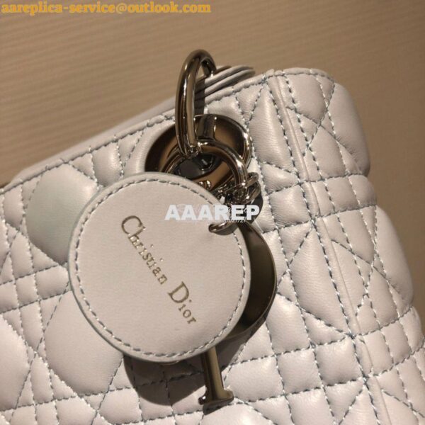 Replica Christian Dior Lady Dior Quilted in Lambskin Leather Bag Sky B 7