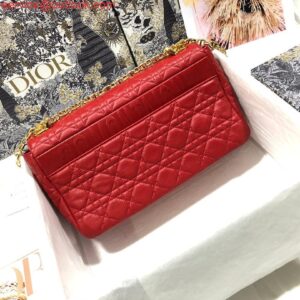 Replica Dior M9243 Large Caro Bag Calfskin Red Gold