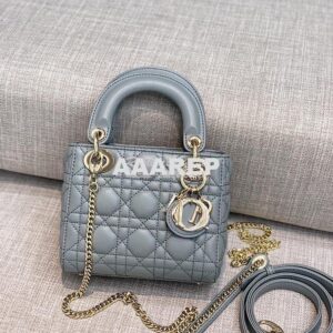 Replica Christian Dior Lady Dior Quilted in Lambskin Leather Bag Stone 2