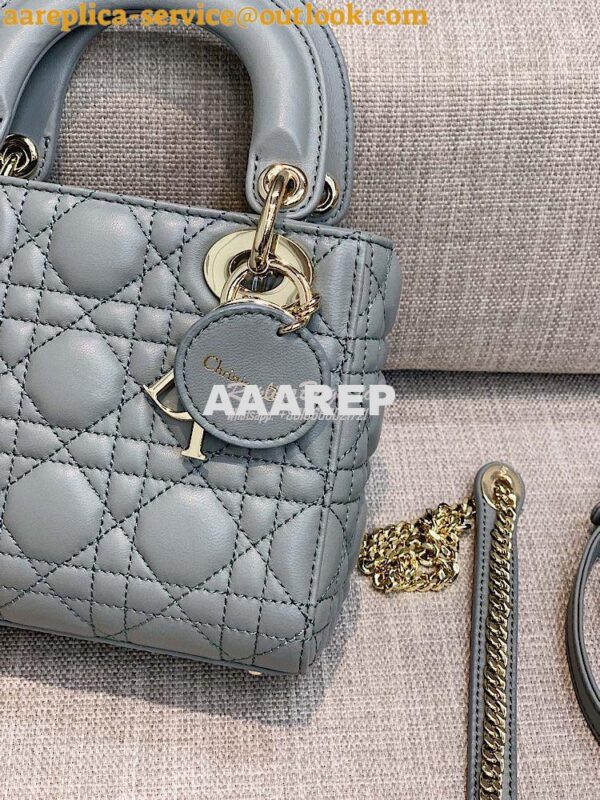 Replica Christian Dior Lady Dior Quilted in Lambskin Leather Bag Stone 6