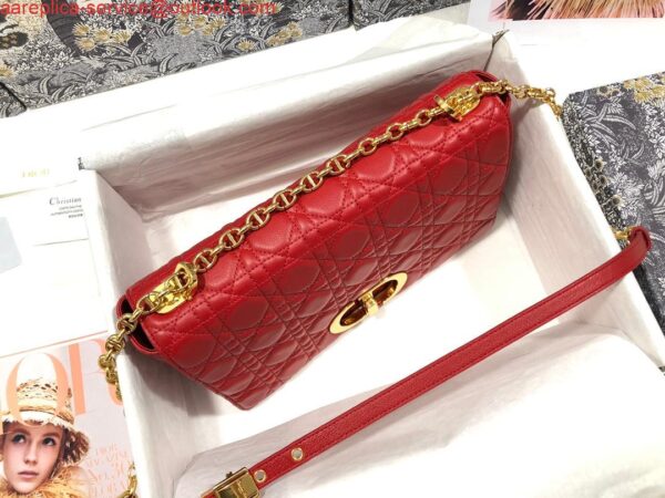 Replica Dior M9243 Large Caro Bag Calfskin Red Gold 7