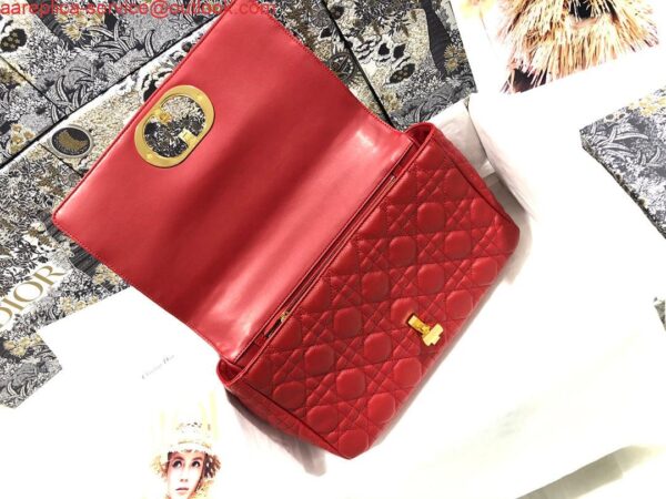 Replica Dior M9243 Large Caro Bag Calfskin Red Gold 8