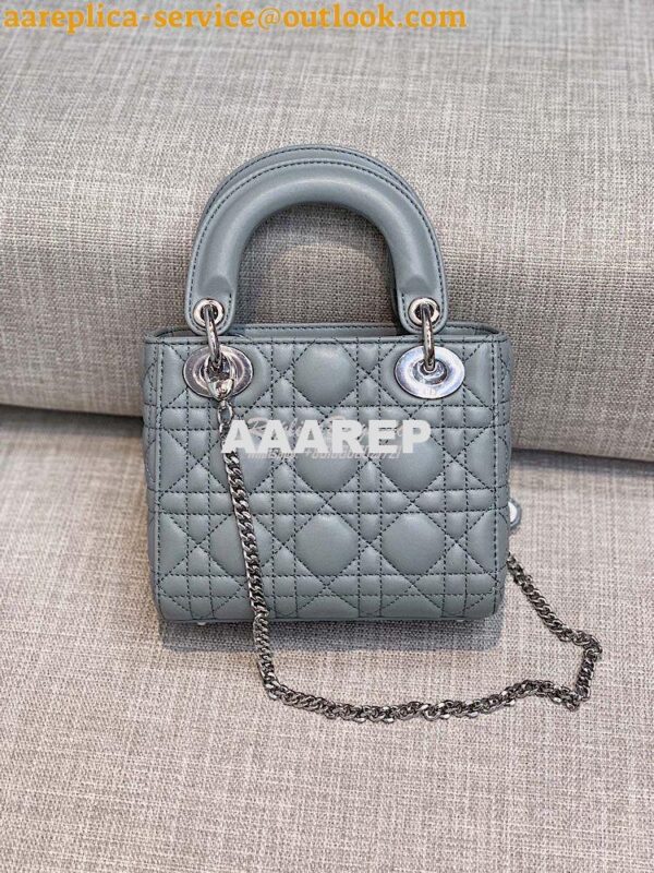 Replica Christian Dior Lady Dior Quilted in Lambskin Leather Bag Stone 16