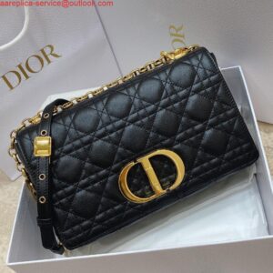 Replica Dior Medium Caro Bag Calfskin M9242 Black