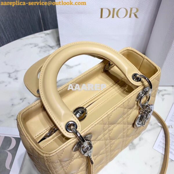 Replica Christian Dior Lady Dior Quilted in Lambskin Leather Bag Yello 8