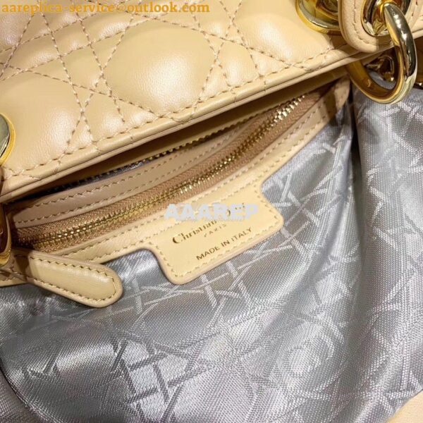 Replica Christian Dior Lady Dior Quilted in Lambskin Leather Bag Yello 17