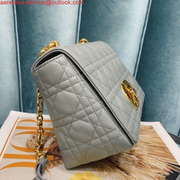 Replica Dior Medium Caro Bag Calfskin M9242 Gray 6