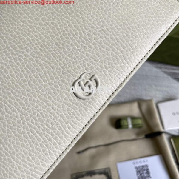 Replica Gucci 497985 GG Marmont Leather Mini Chain Bag White 5