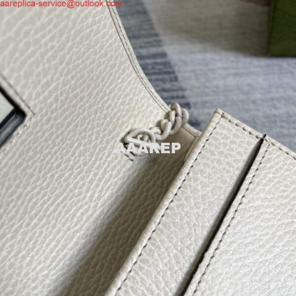 Replica Gucci 497985 GG Marmont Leather Mini Chain Bag White 8