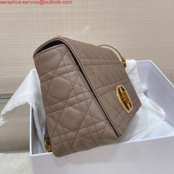 Replica Dior Medium Caro Bag Calfskin M9242 Kakhi 6