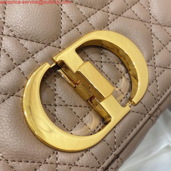 Replica Dior Medium Caro Bag Calfskin M9242 Kakhi 8