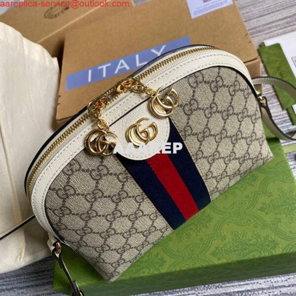 Replica Gucci 499621 Ophidia Small GG Shoulder Bag Beige White 6