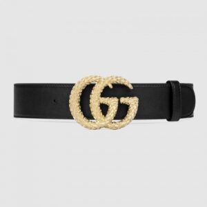 Replica Gucci Belt with textured Double G buckle 582348