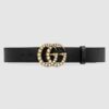 Replica Gucci Camarel Leather Belt With Double G Buckle 2